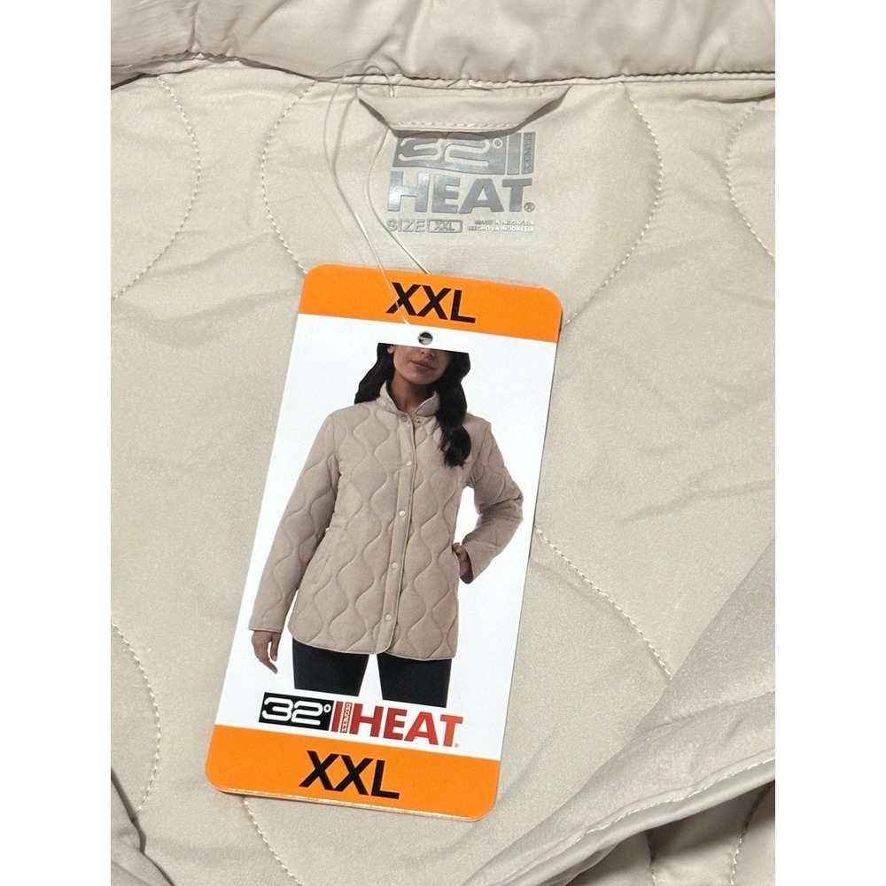 New With Tags 32 Degrees Beige Quilted Jacket Women's Size XXL Warm Comfy‎ Coat - Picture 5 of 11